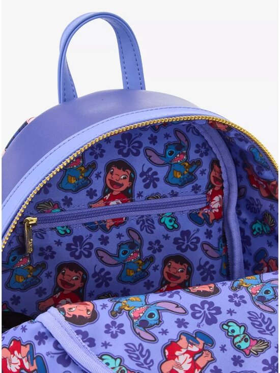 Loungefly Disney Lilo and Stitch Floral Sunset Scene Ducks Mini Backpack NEW main image 5
